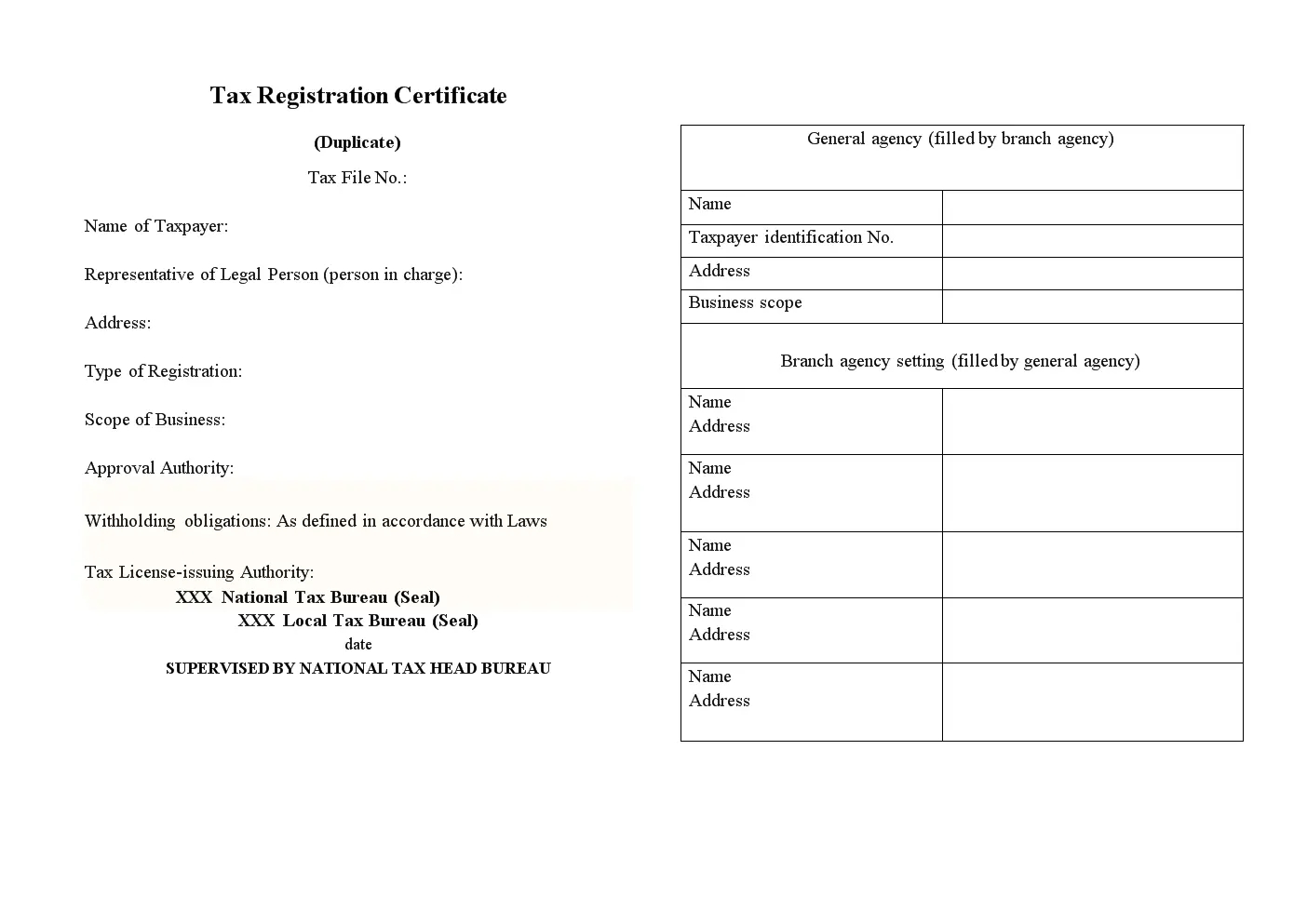 稅務(wù)登記翻譯的注意事項